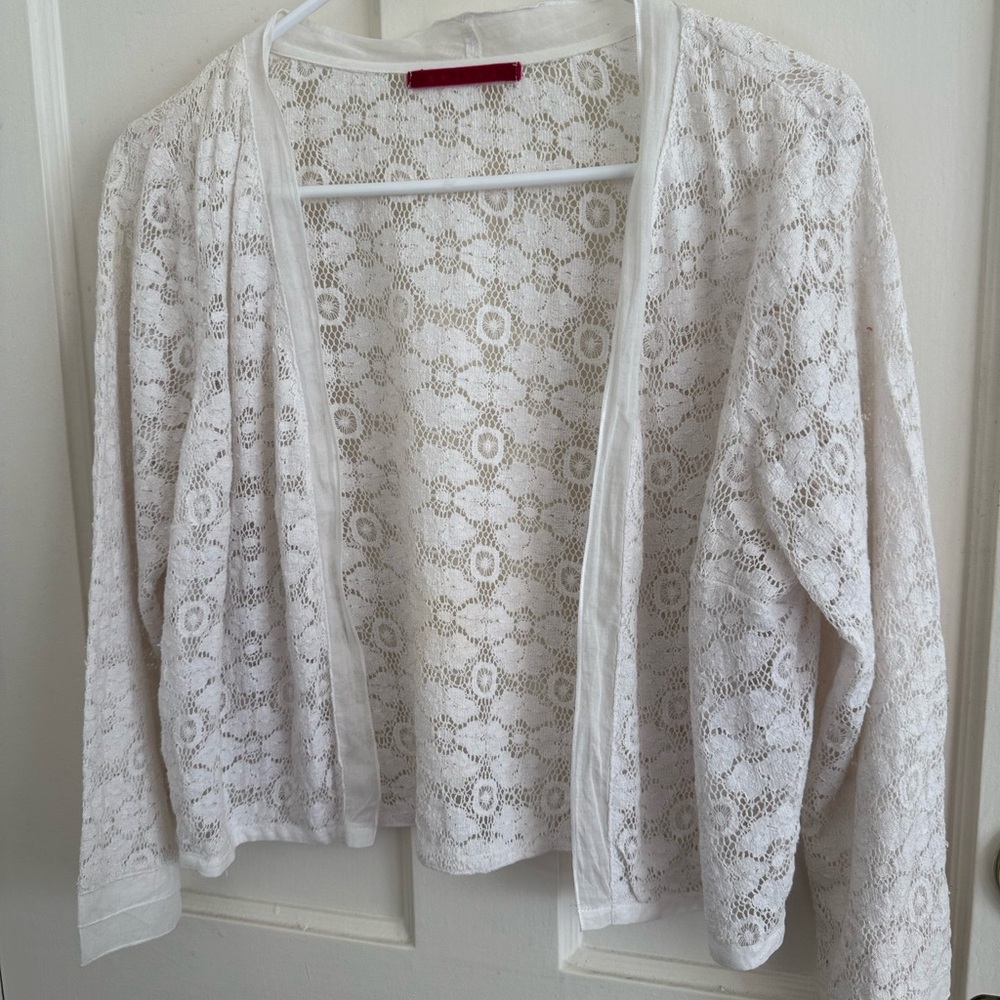 Velvet White Lace Women's Bolero